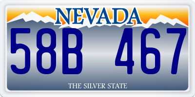 NV license plate 58B467