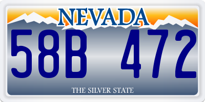 NV license plate 58B472