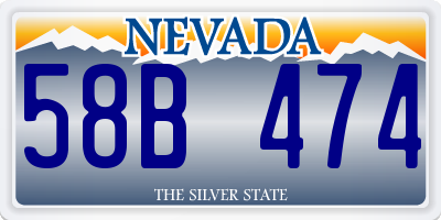 NV license plate 58B474