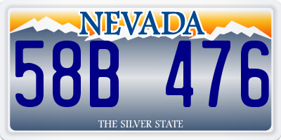 NV license plate 58B476