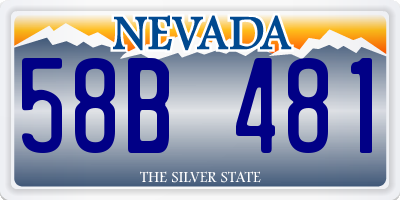 NV license plate 58B481