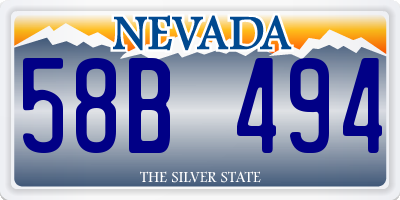 NV license plate 58B494