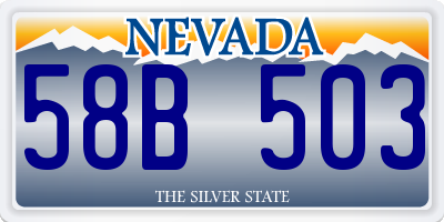 NV license plate 58B503