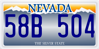 NV license plate 58B504