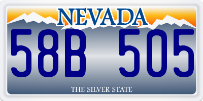 NV license plate 58B505