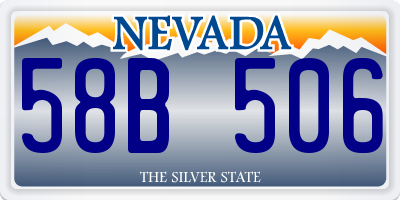 NV license plate 58B506