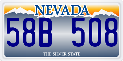 NV license plate 58B508