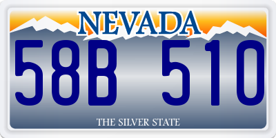 NV license plate 58B510