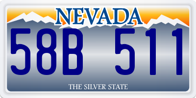 NV license plate 58B511