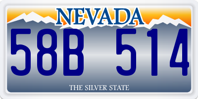 NV license plate 58B514