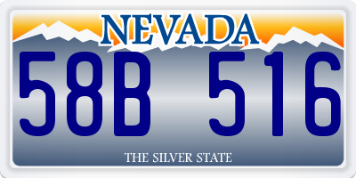 NV license plate 58B516
