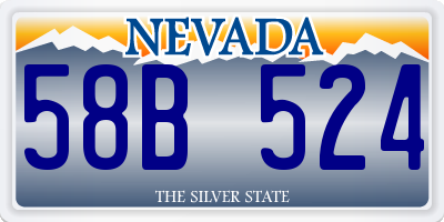 NV license plate 58B524