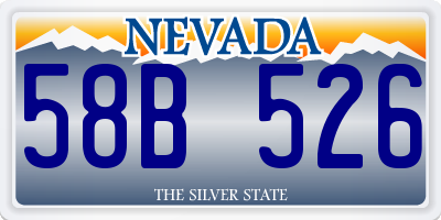 NV license plate 58B526