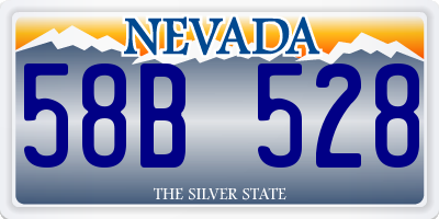 NV license plate 58B528