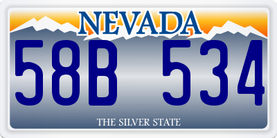 NV license plate 58B534