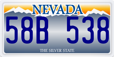 NV license plate 58B538