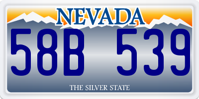 NV license plate 58B539
