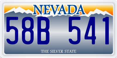 NV license plate 58B541