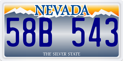 NV license plate 58B543