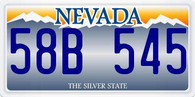 NV license plate 58B545