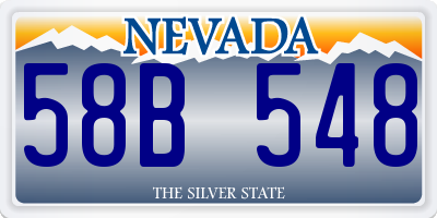 NV license plate 58B548