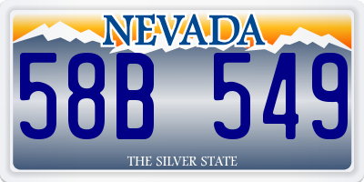 NV license plate 58B549