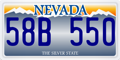 NV license plate 58B550