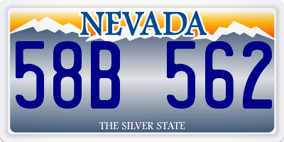 NV license plate 58B562