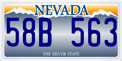 NV license plate 58B563