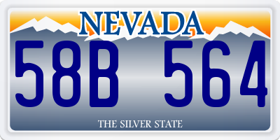 NV license plate 58B564
