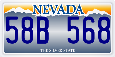NV license plate 58B568