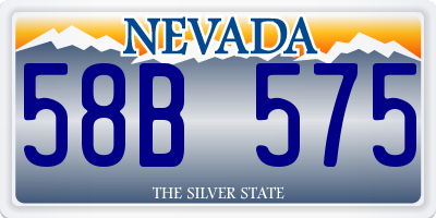 NV license plate 58B575