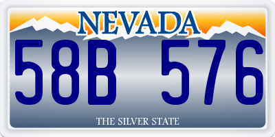 NV license plate 58B576