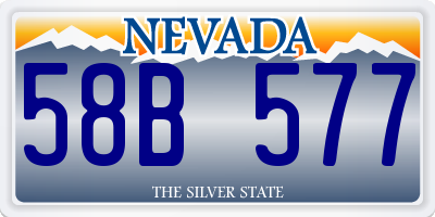 NV license plate 58B577