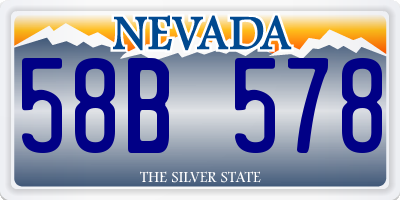 NV license plate 58B578