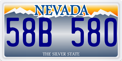 NV license plate 58B580