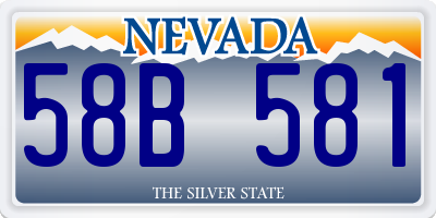 NV license plate 58B581