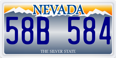 NV license plate 58B584
