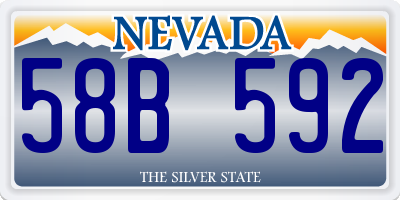 NV license plate 58B592