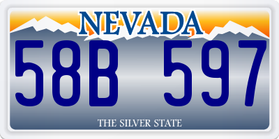 NV license plate 58B597