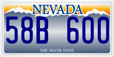 NV license plate 58B600