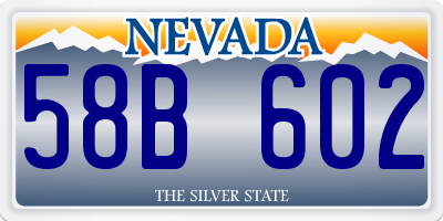 NV license plate 58B602