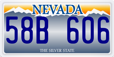 NV license plate 58B606