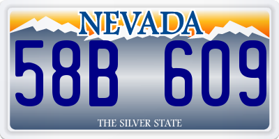 NV license plate 58B609