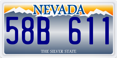 NV license plate 58B611