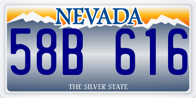 NV license plate 58B616