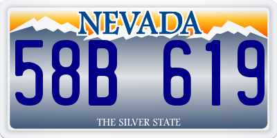 NV license plate 58B619