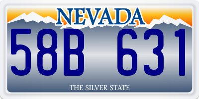 NV license plate 58B631
