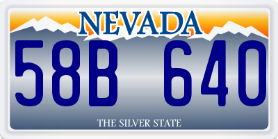 NV license plate 58B640