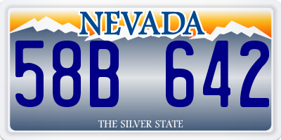 NV license plate 58B642